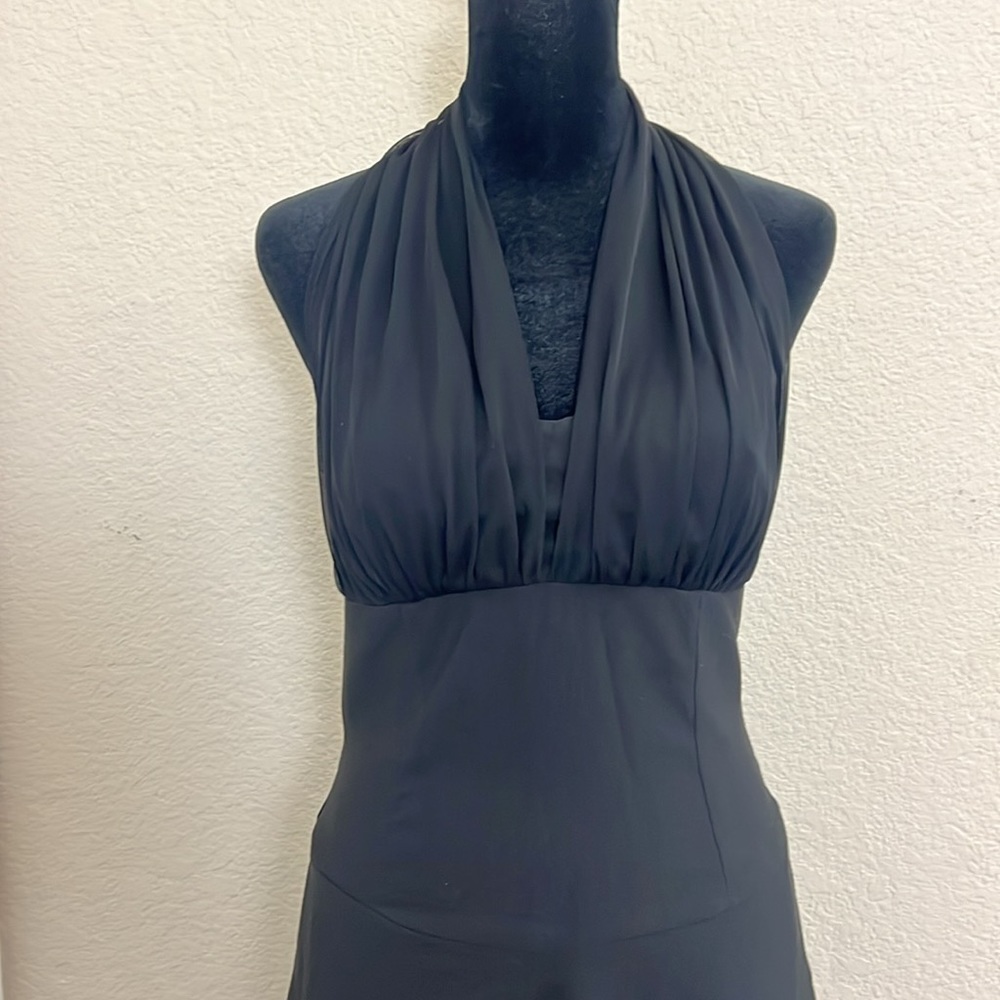 Black halter vintage style dress with pink net bottom size 7